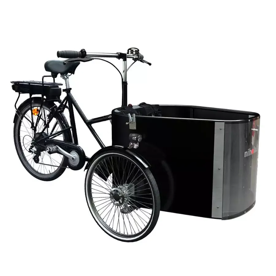 Triporteur cargo à assistance électrique pour transporter enfants et bagages sur l'Île d'Yeu